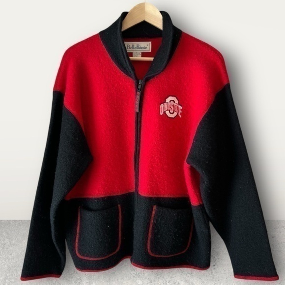 Belle Point vintage Ohio state wool Zip-Up varsity Jacket